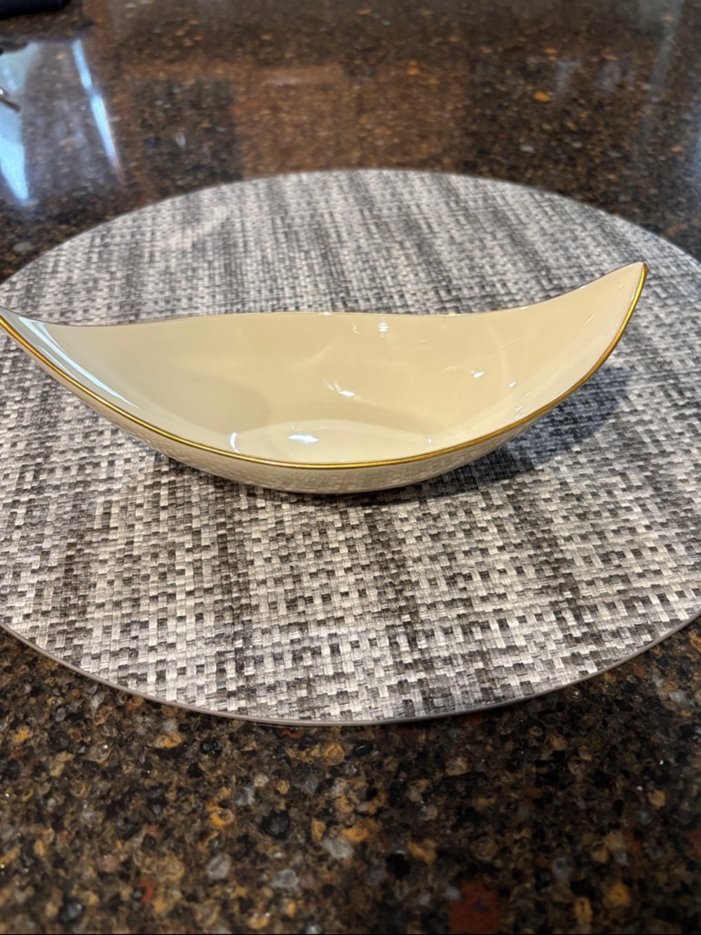 Elegant Lenox candy  Cream decorative  Bowl with Gold Trim